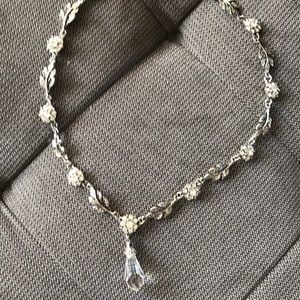 CZ w dropped crystal necklace QVC